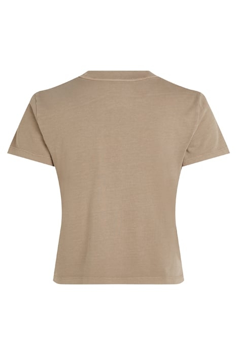 CALVIN KLEIN SLIM FIT WASHED PUFF PRINT T-SHIRT TAUPE GRAY 5