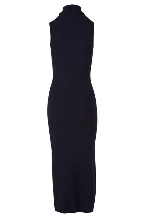 LADIES KNITTED ECO VISCOSE TURTLENECK DRESS BLACK 4