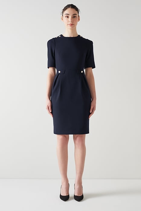 MARJORIE-BUTTON SHOULD MIDI DRESS NAVY 1
