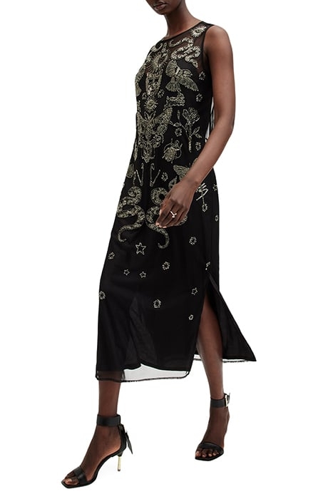 RYE EMB MAXI DRESS BLACK/GUNMETAL 4