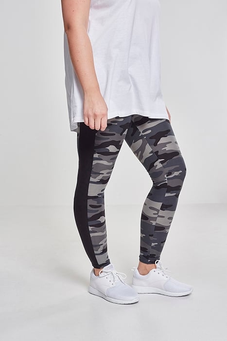 LADIES CAMO STRIPE LEGGINGS DARKCAMO/BLK 1