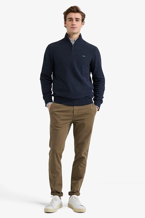 STRUCTURED ZIP MOCK SWEATER NAVY 2