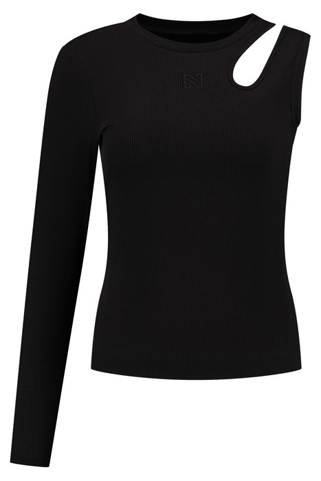 BARIKA RIB CUT OUT TOP BLACK 2