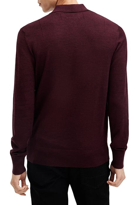 MODE MERINO LS POLO MARS RED 2