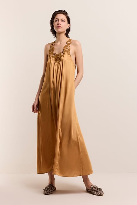 DRESS SOLID SATIN SOFT CAMEL 1