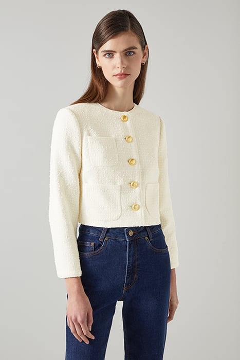 ALEXA TWEED JACKET CREAM 1