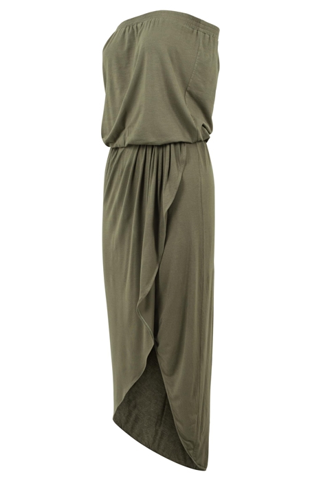 LADIES VISCOSE BANDEAU DRESS OLIVE 5
