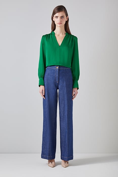 SELINA CREPE BLOUS GREEN 2