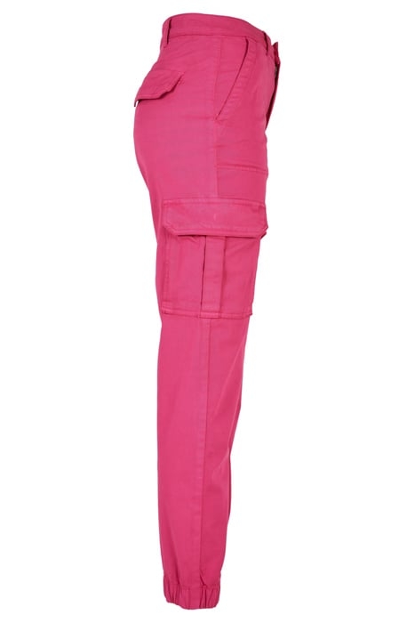 LADIES COTTON TWILL UTILITY PANTS HIBISKUS PINK 4