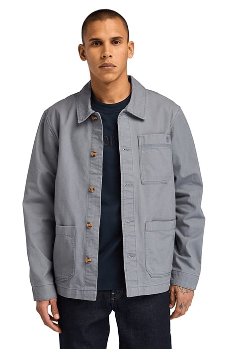 KEMPSHIRE WASHED CANVAS CHORE JACKET MEDIUM BLUE 1