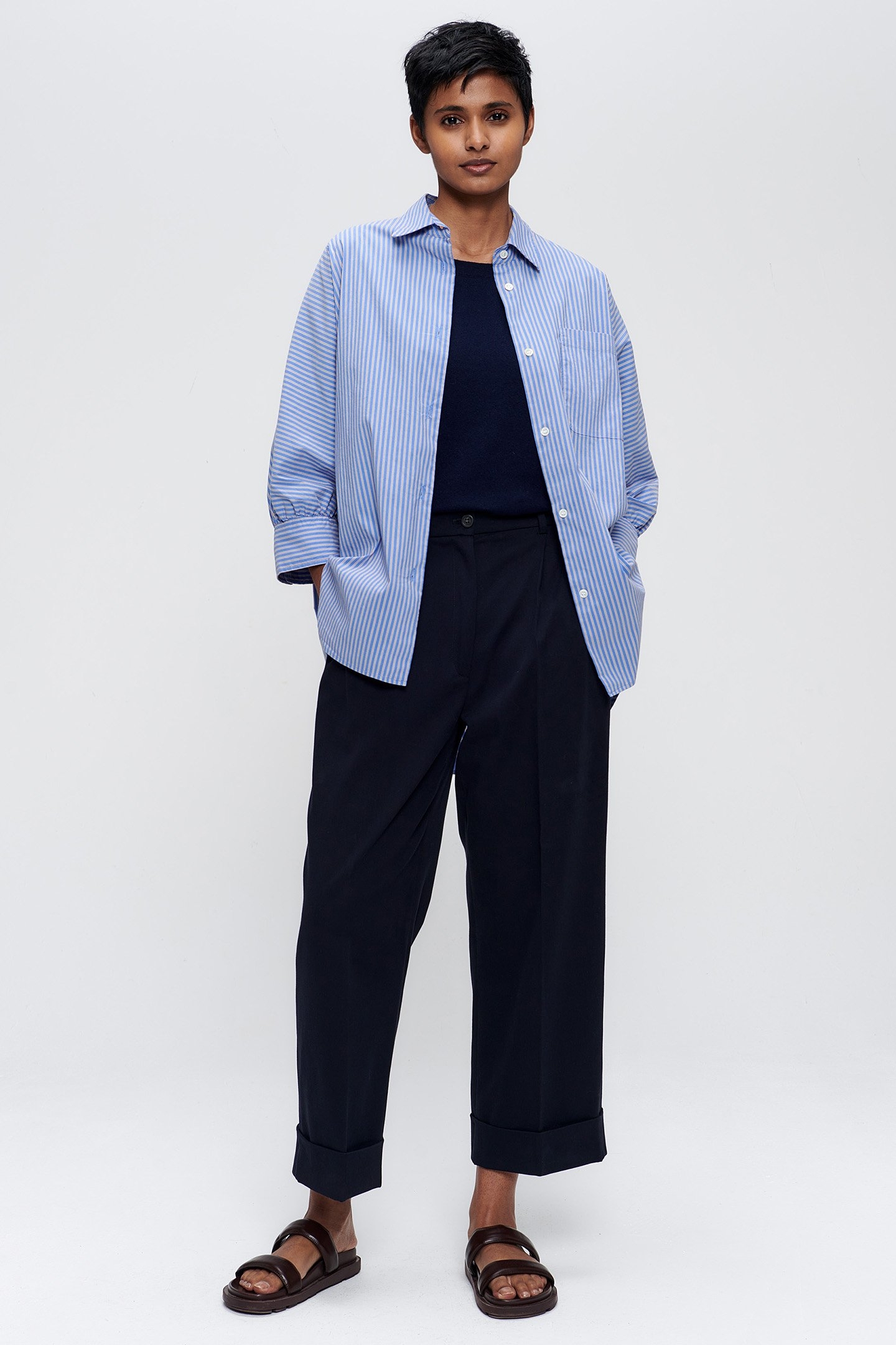 COTTON TWILL PULL ON CHINOS MIDNIGHT BLUE 2