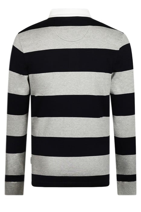 RUGBY 2 STRIPE MEDIUM GREY MELANGE 2