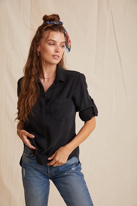 SPLIT BACK BUTTON DOWN VINTAGE BLACK 1