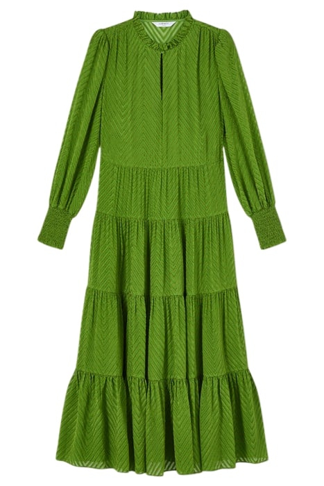 FLORA CHEVRON MIDI DRESS BRIGHT GREEN 4