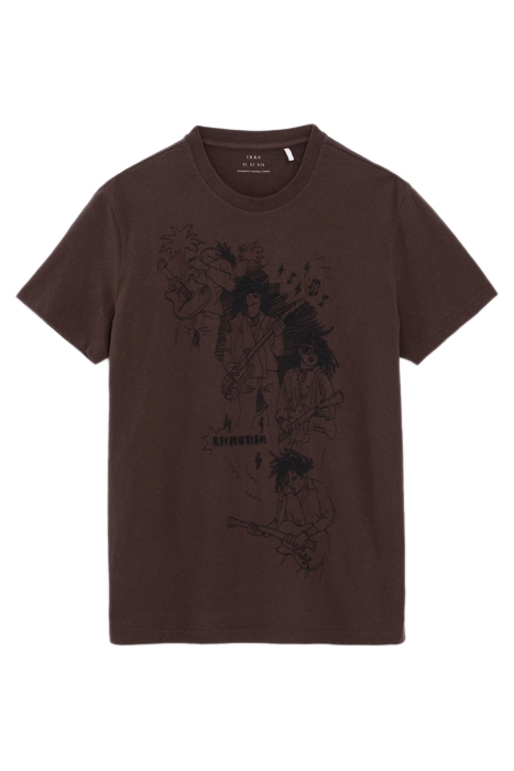 CHOCOLATE T-SHIRT WITH REGGAE EMBROIDERY 4
