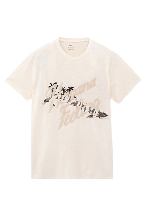 GESSO ORGANIC COTTON T-SHIRT WITH PALM TREE IMAGE 3