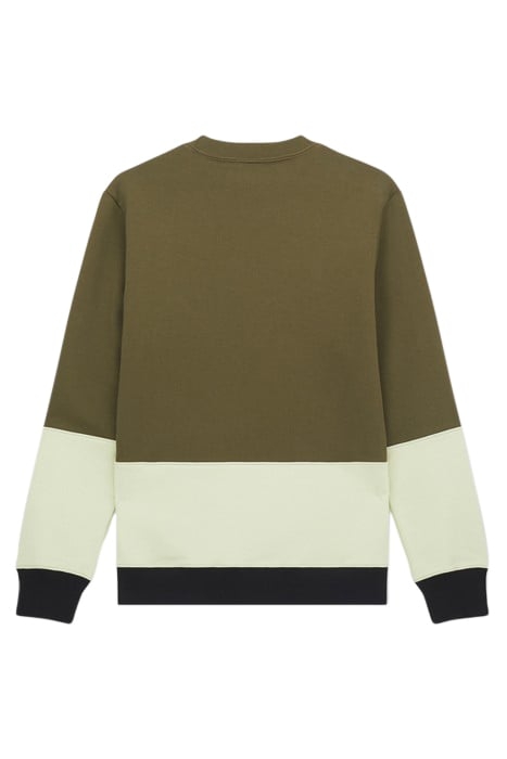 MENS REG FIT SWEATSHIRT ZEBRA OLIVE GREEN 2