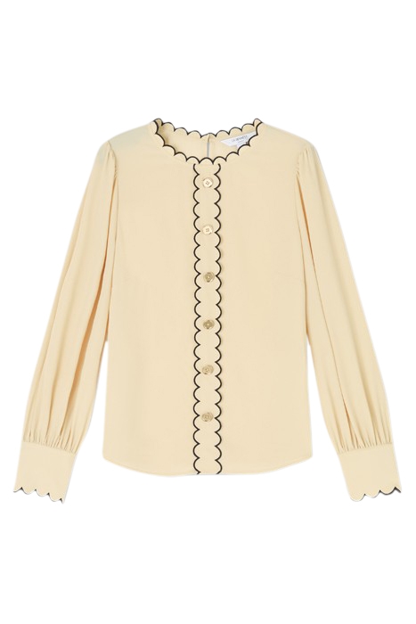 JEMIMA SCALLOP BLOUS CREAM/BLACK 4