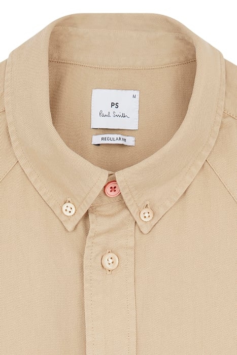 MENS SHIRT LS WESTERN REG FIT LIGHT BEIGE 3