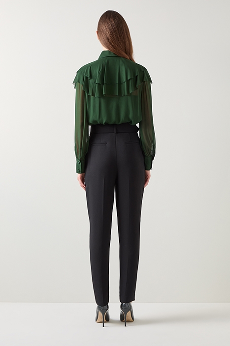 MARGAUX RUFFLE BLOUS DARK GREEN 2