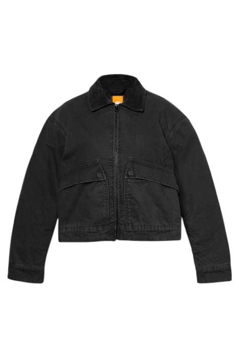 STRAFFORD QUILTED WASHED CANVAS JACKET BLACK 4