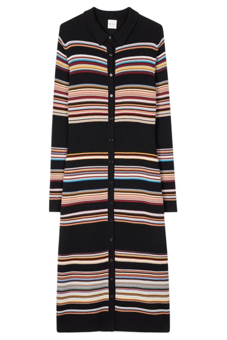 WOMENS KNITTED LONGLINE CARDIGAN BLACK 3