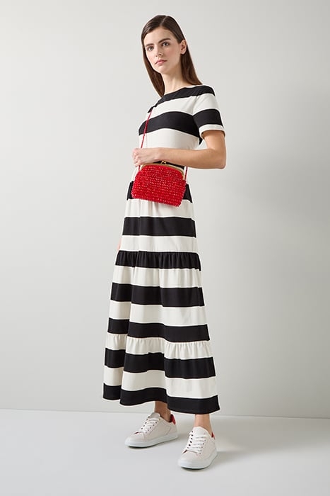 LEIGH STRIPE MAXI DRESS BLACK/CREAM 4