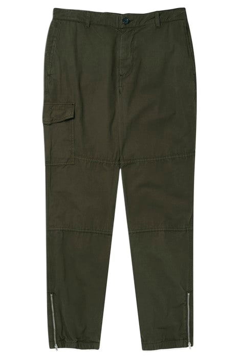 MENS ZIP HEM TROUSER VERY DARK GREEN 1