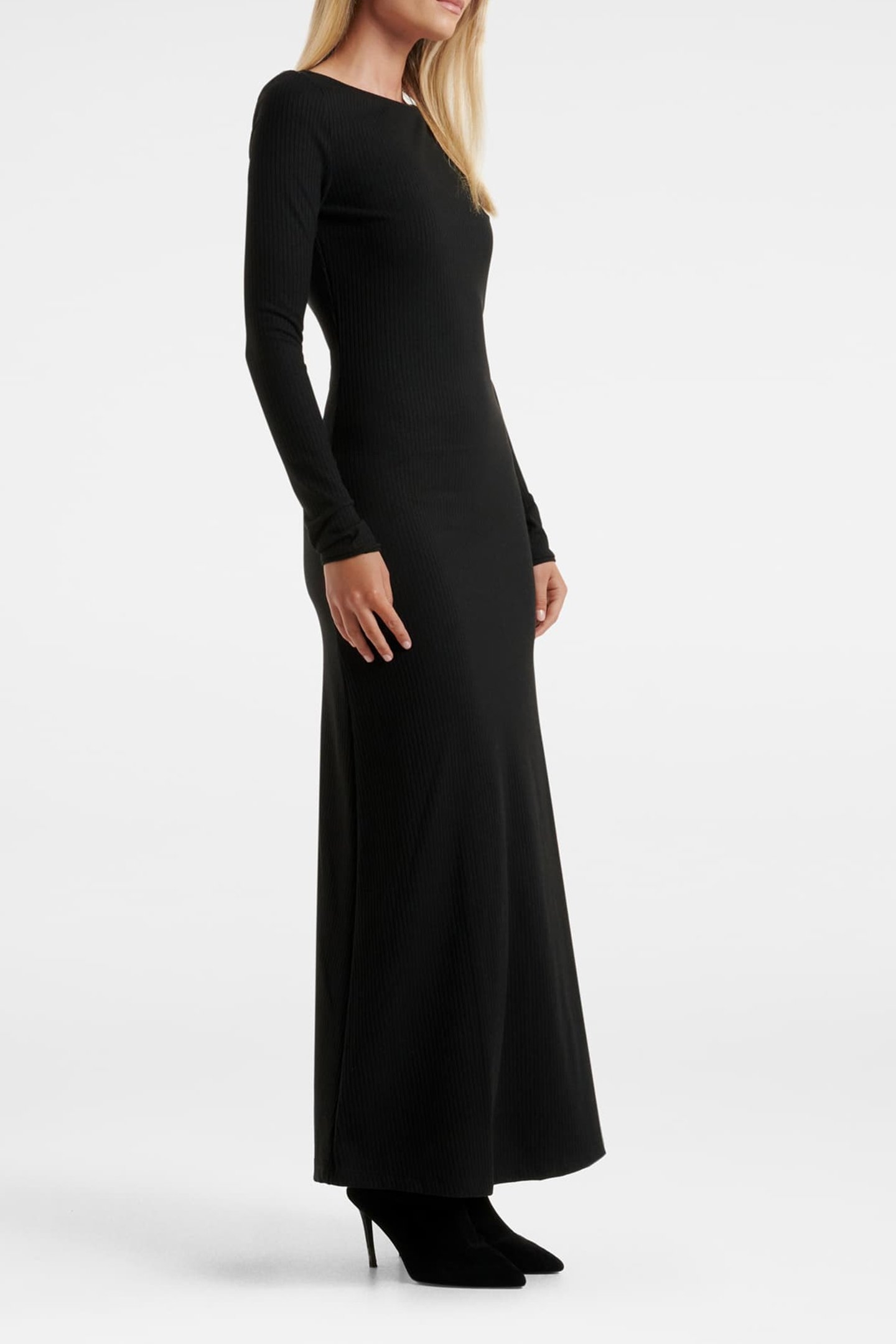 ARYA LONG SLEEVES SWING DRESS BLACK 4