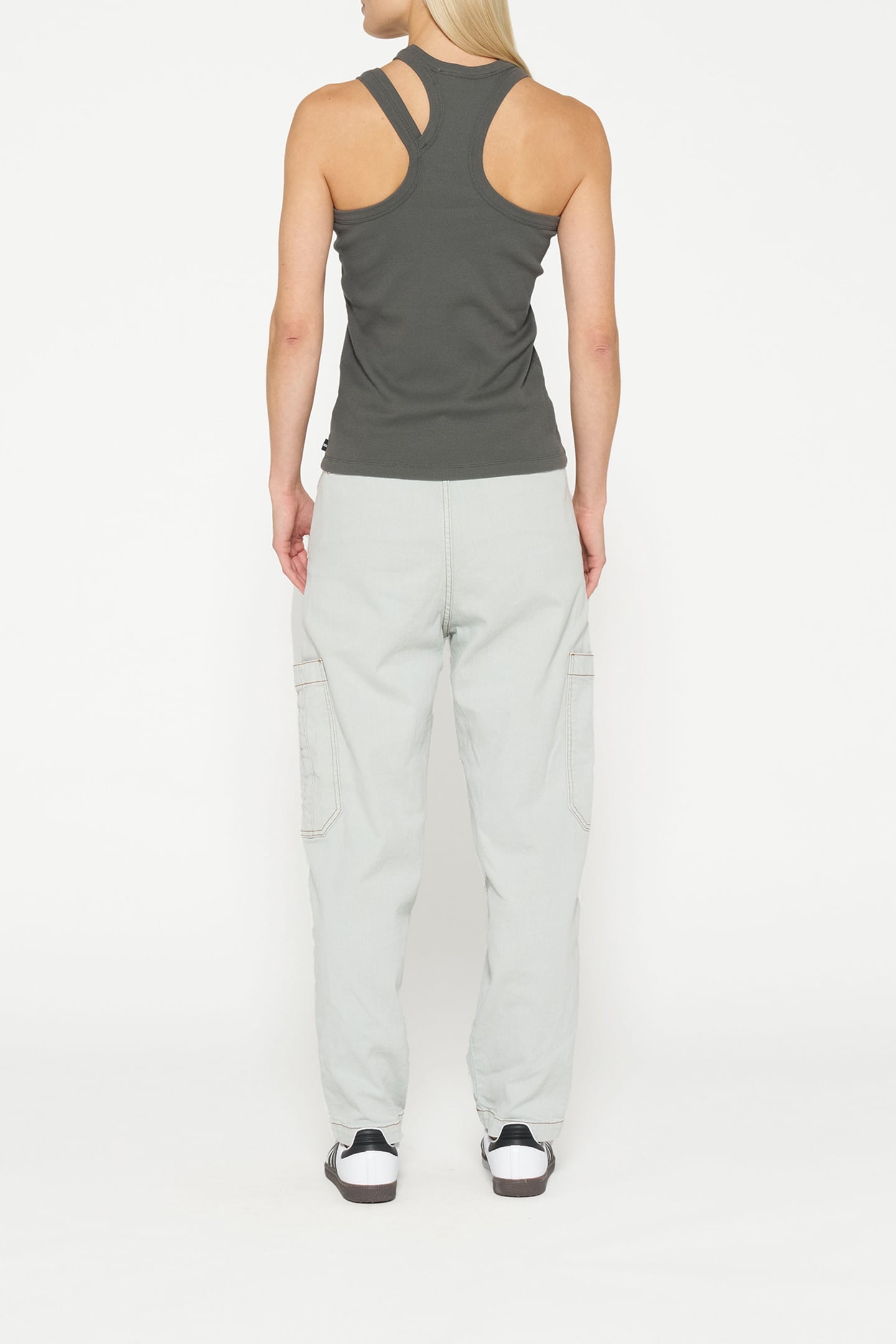 CUT OUT TANK TOP RIB OIL GREY 2