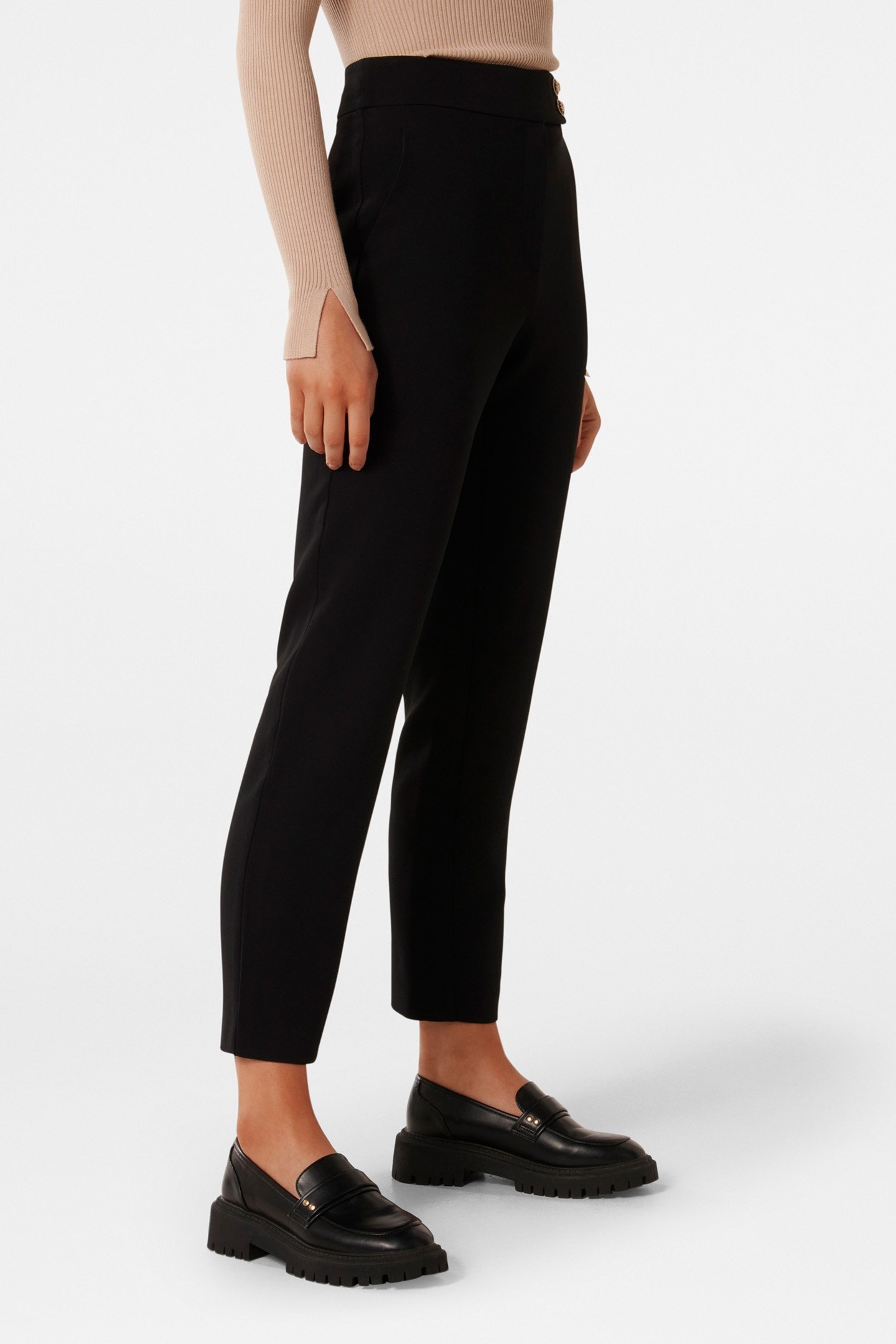 KYLIE BUTTON CIGARETTE PANTS BLACK 5