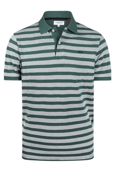 OXFORD PIQUEE STRIPE POLO DARK GREEN 1