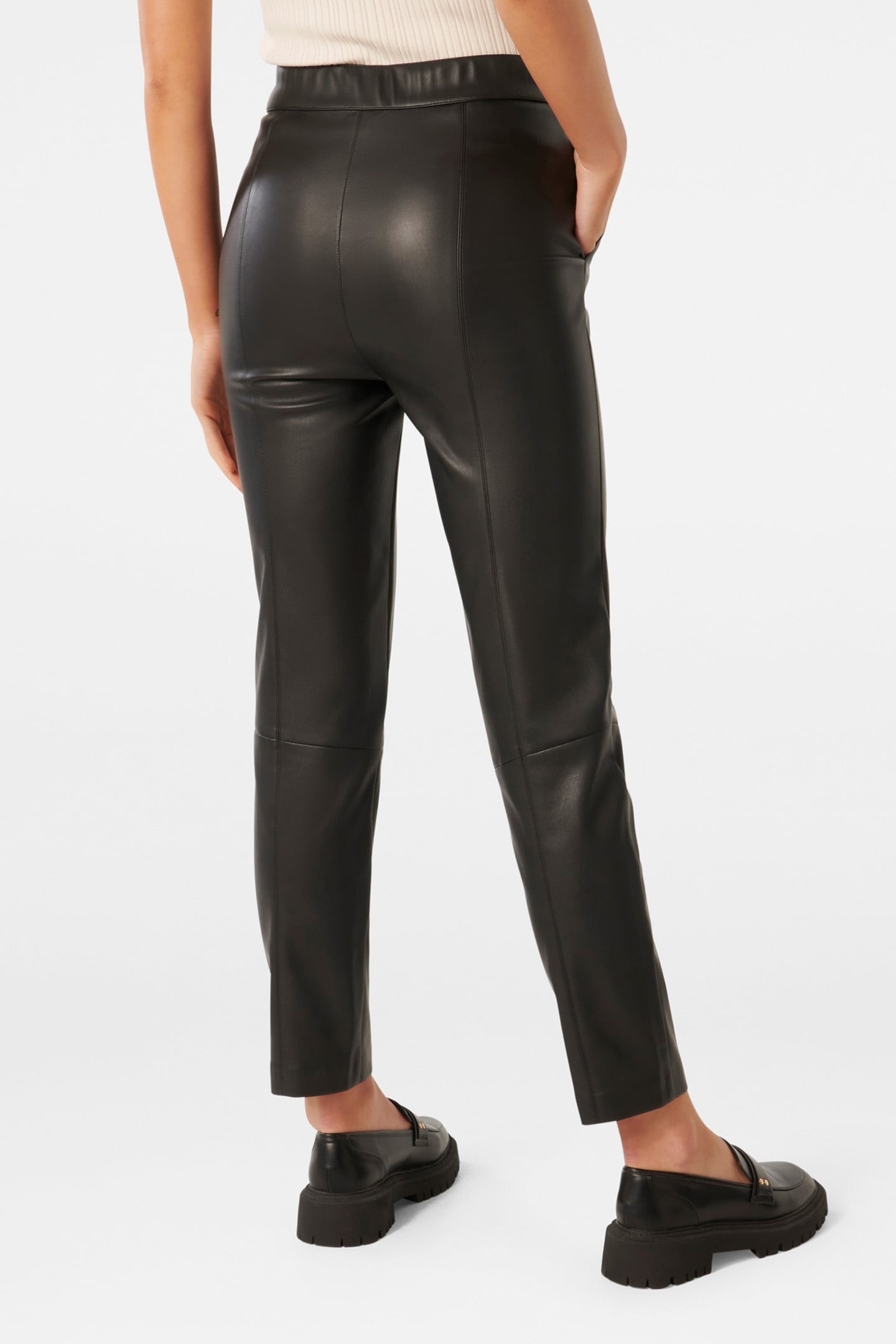 ALEXIS VEGAN LEATHER SLIM LEG PANTS BLACK 2