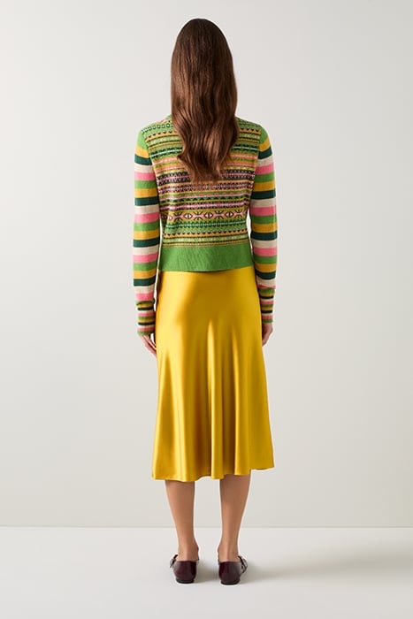 BLYTHE SATIN MIDI SKIRT OLIVE 2