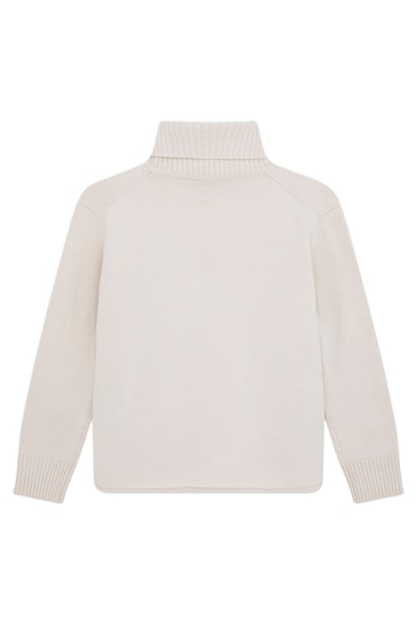 WOMENS KNITTED PULLOVER ROLL NECK OFF WHITE 2