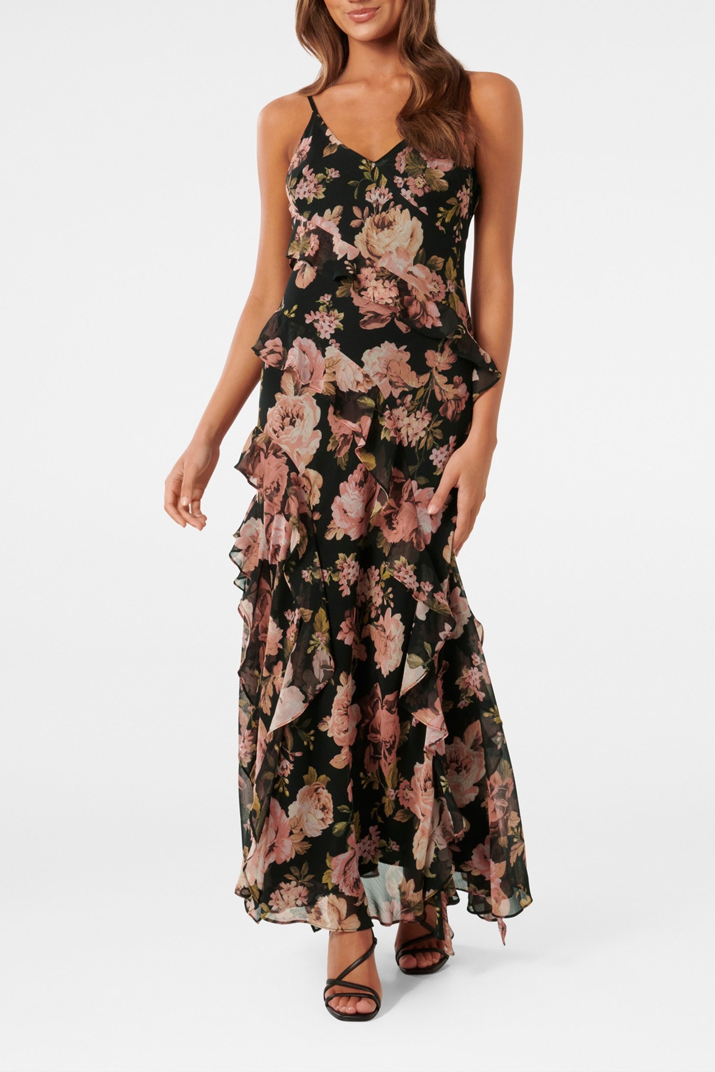 POPPY PETITE RUFFLE GOWN BARKLY FLORAL 1
