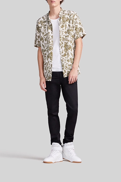 KHAKI REGULAR SHIRT WITH ETHNIC MOTIFS 3