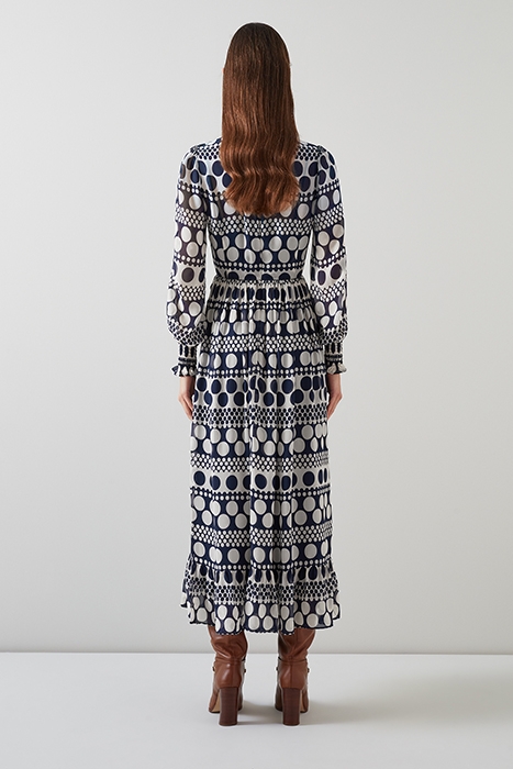 SUSIE - MIDI DRESS NAVY/CREAM 2