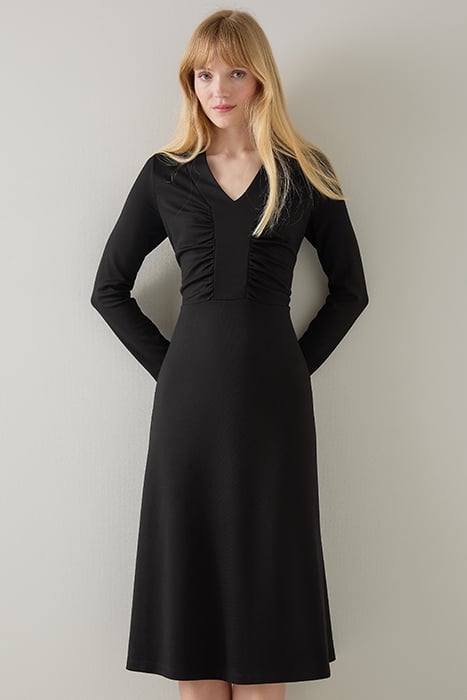 LACEY V-NECK MIDI DRESS BLACK 1