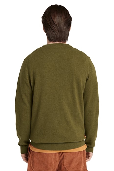 COHAS BROOK MERINO CREW SWEATER DARK OLIVE 2