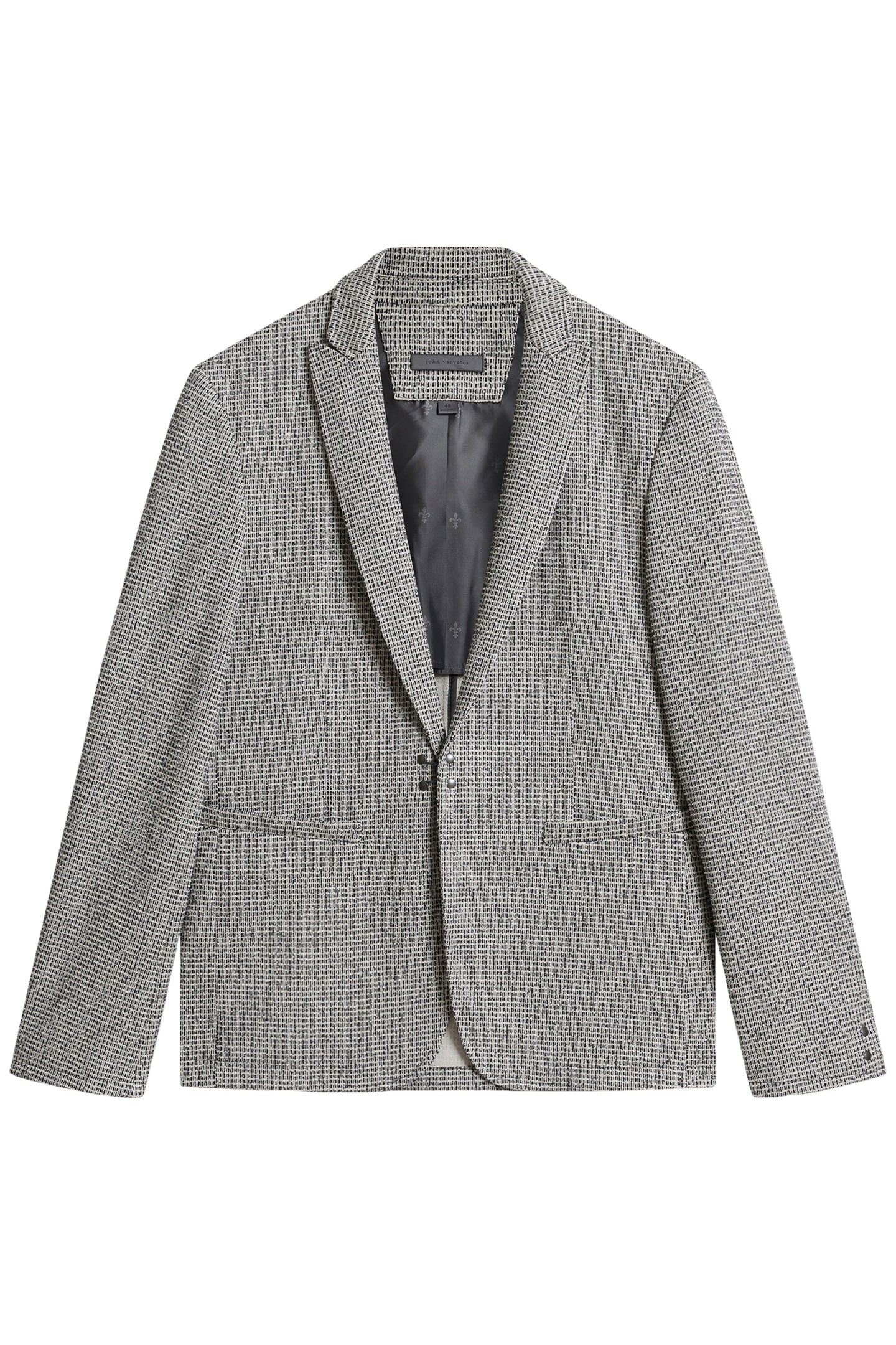 PEAK LAPEL ONE HOOK LYNN JACKET BLACK/WHITE 2