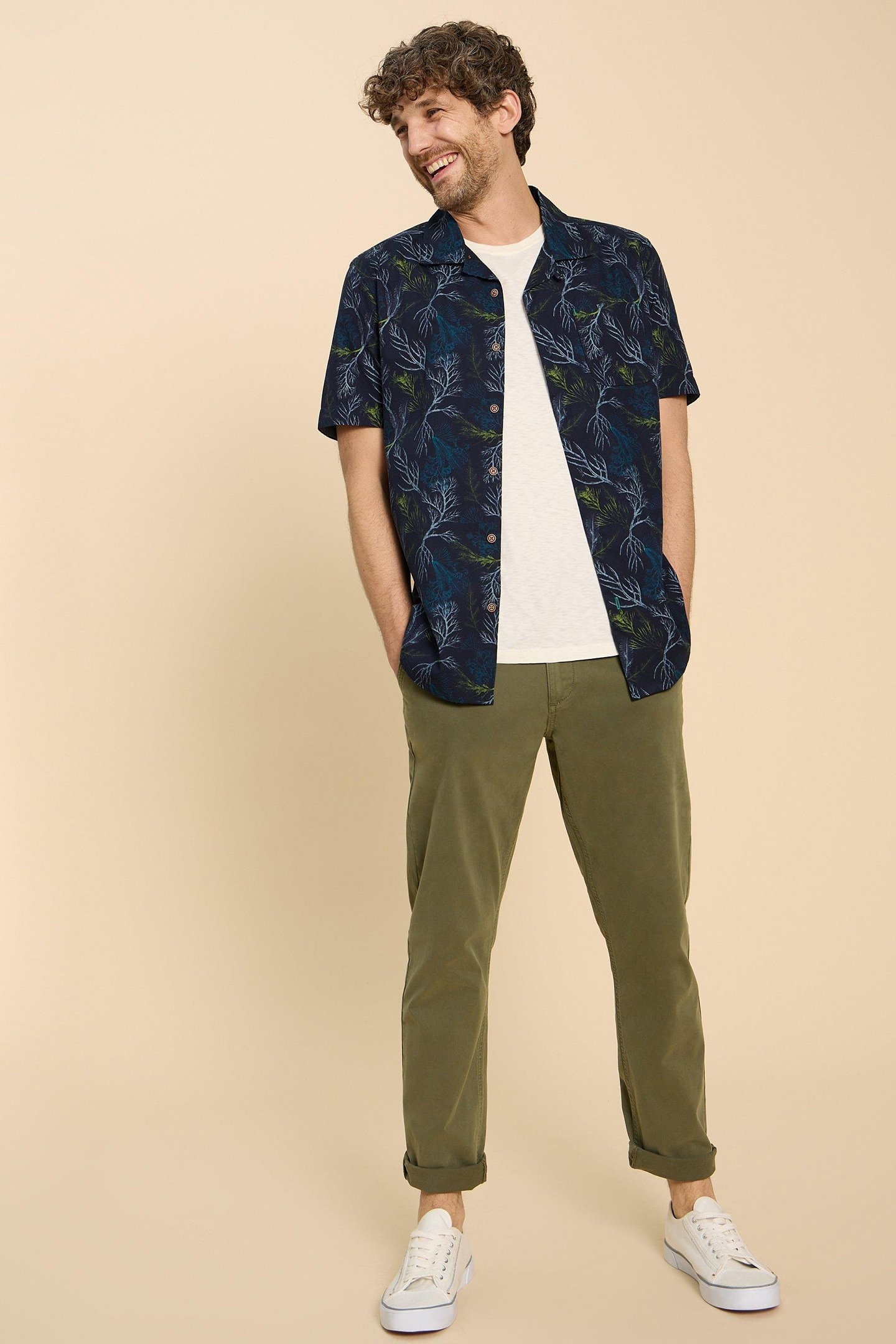 CRAB PRINTED SS SHIRT NAVY PRINT 1