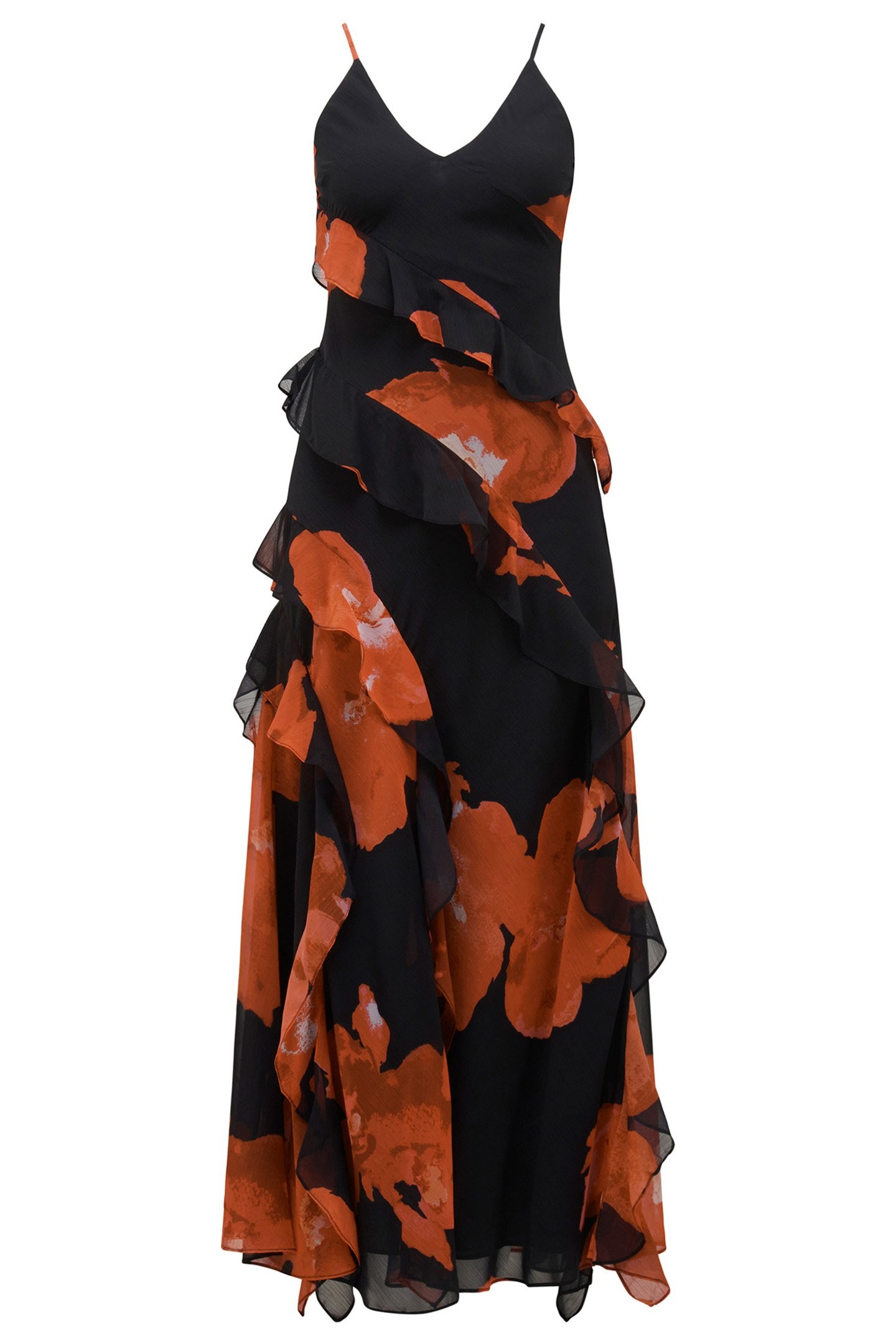 POPPY RUFFLE GOWN RED AMERY FLORAL 3