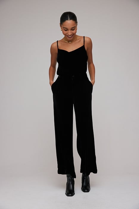 PLEATED WIDE LEG TROUSER BLACK 1