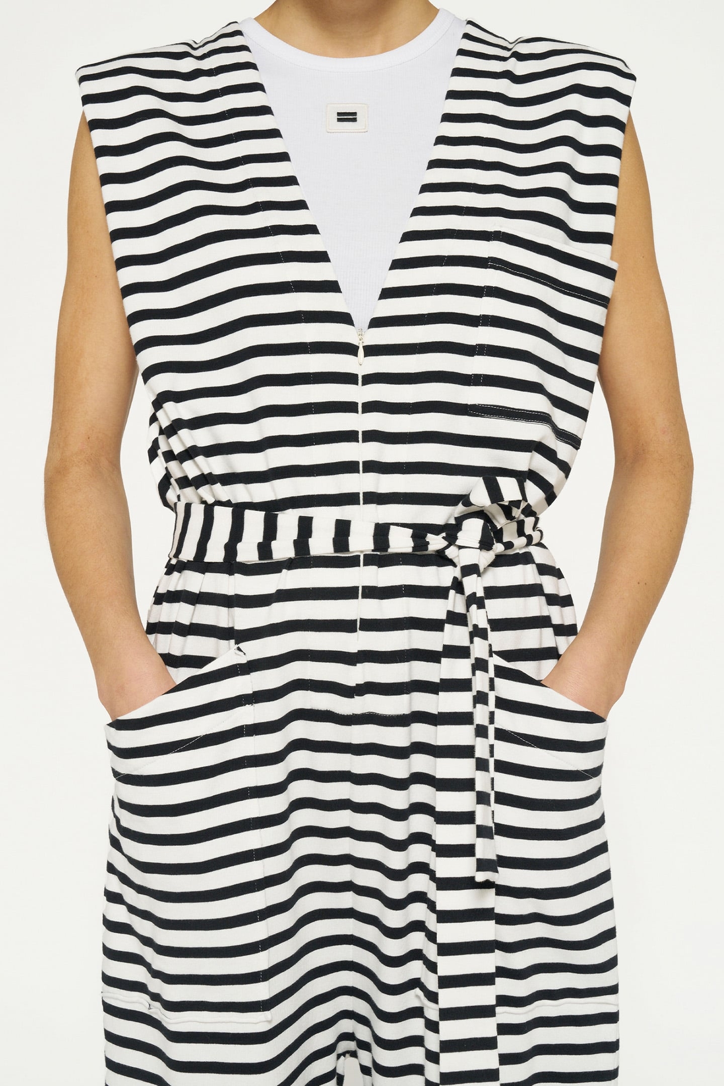 PROUD JUMPSUIT STRIPES ECRU/BLACK 5
