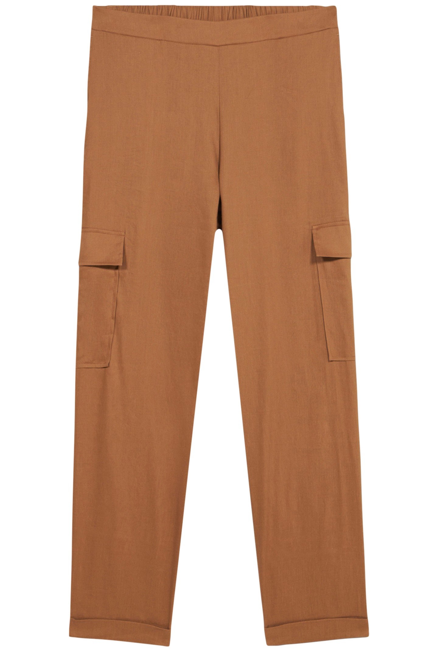 LINEN-BLEND CARGO TROUSERS NATURAL 3