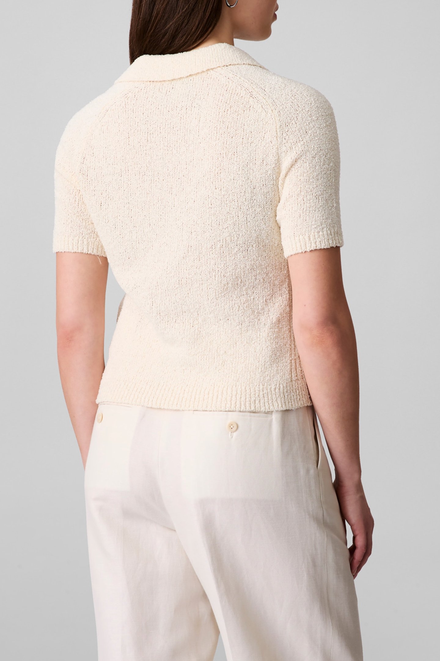 SUMMER BOUCLE SLIM FIT POLO SHIRT SWEET CORN 2