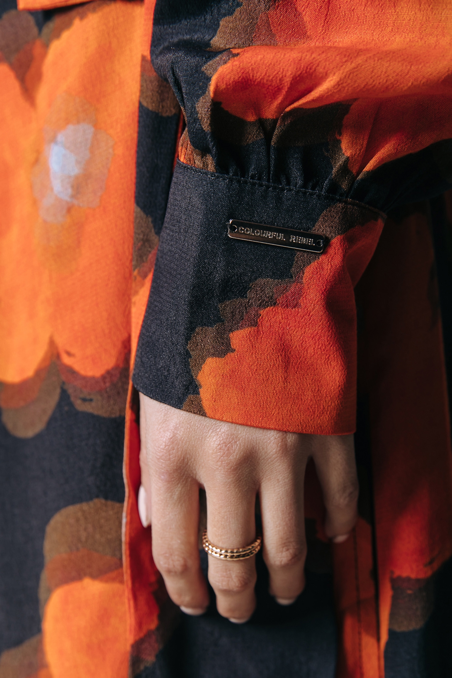 LOLA PAINTED FLOWER LONGSLEEVE MAXI WRAP DRESS MANDARIN ORAN 4