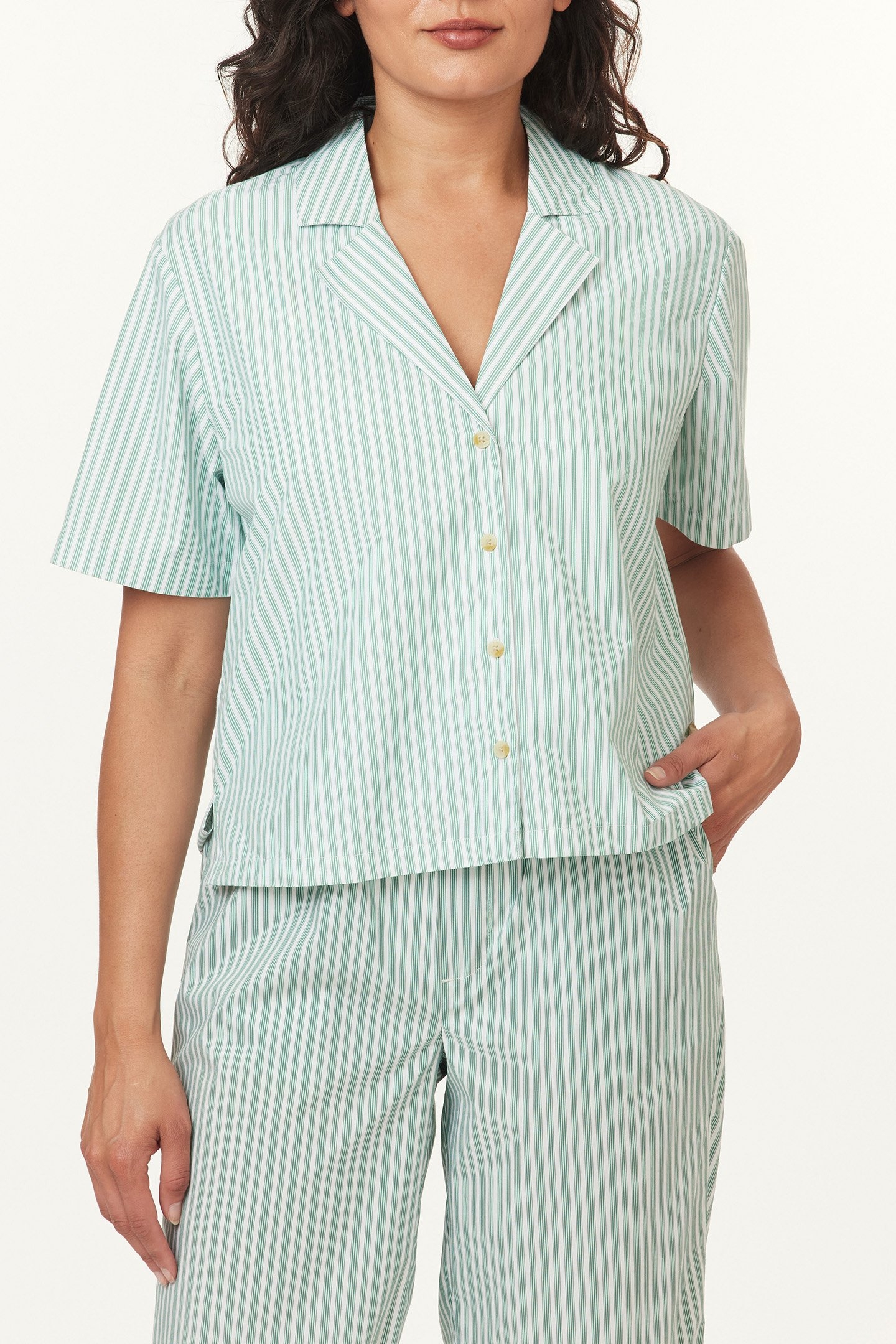 STRIPED CAMP SHIRT EDEN/WHITE 1