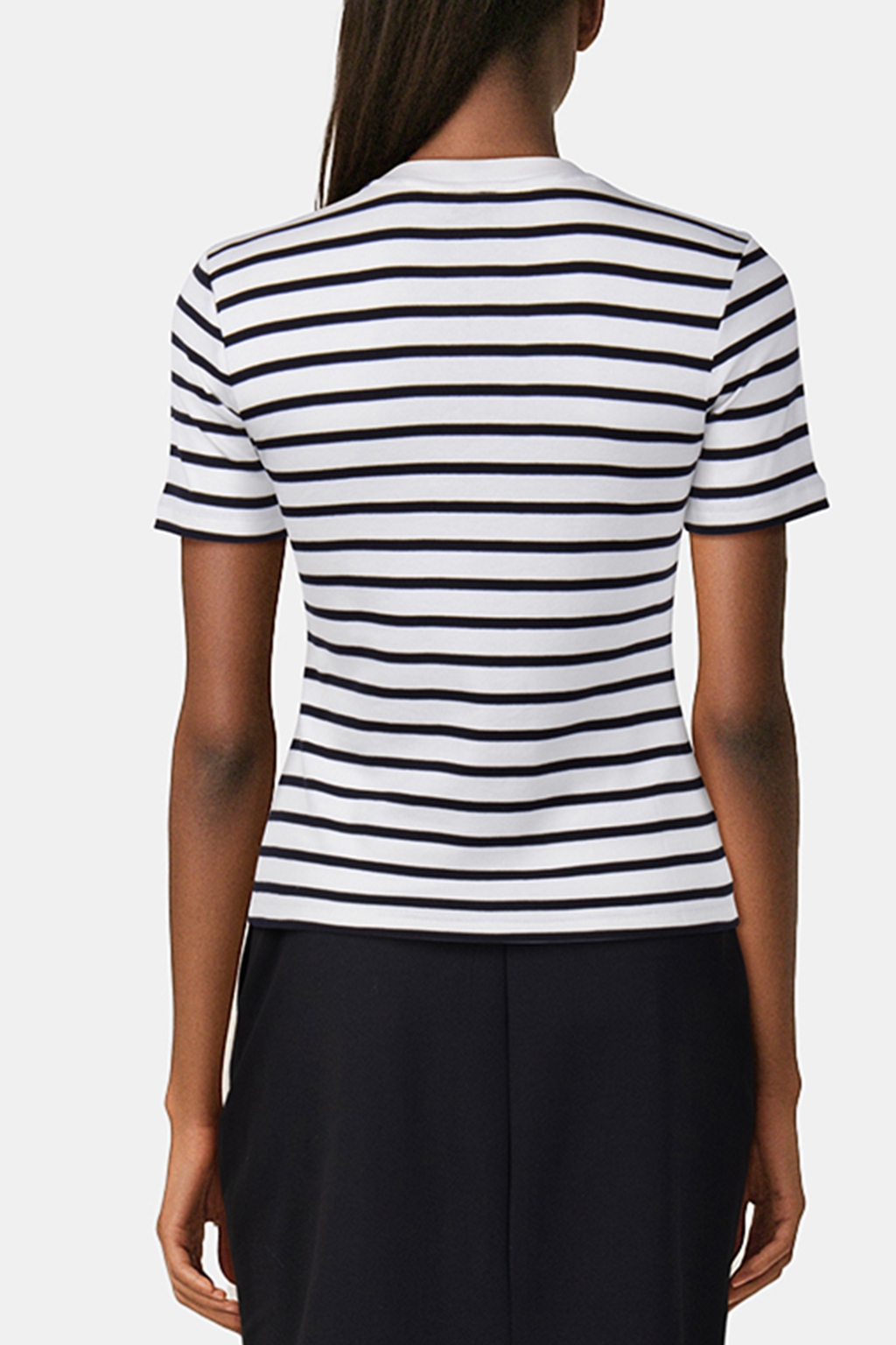 SLIM CODY C-NK SS BRETON SLIM FIT T-SHIRT IN ECRU/DESERT SKY 2